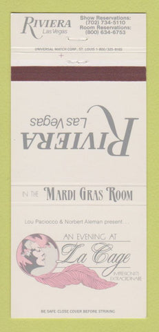 Matchbook Cover - Riviera Hotel Casino Las Vegas NV La Cage 30 Strike