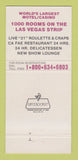 Matchbook Cover - Westward Ho Hotel Casino Las  Vegas NV 30 Strike