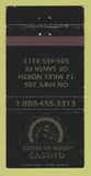 Matchbook Cover - Cities of Gold Casino Santa Fe NM area WEAR 30 Strike