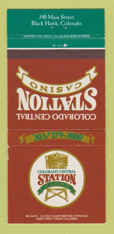 Matchbook Cover - Colorado Central Station Casino Black Hawk Colorado 30 Strike