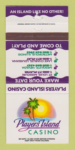 Matchbook Cover - Players Island Casino St Louis MO Mesquite NV 30 Strike