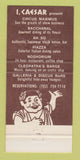 Matchbook Cover - Caesar's Palace Casino Las Vegas NV 30 Strike