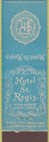 Matchbook Cover - Hotel ST Regis New York City Midget