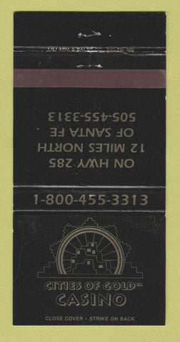Matchbook Cover - Cities of Gold Casino Santa Fe NM area WEAR 30 Strike