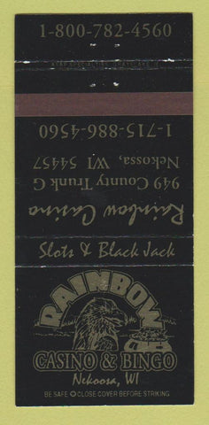Matchbook Cover - Rainbow Casino Bingo Nekossa WI 30 Strike