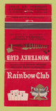 Matchbook Cover - Rainbow Club Gardena CA Monterey Club WEAR 30 Strike