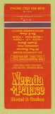 Matchbook Cover - Nevada Palace Hotel Casino Las Vegas NV WEAR 30 Strike