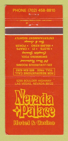 Matchbook Cover - Nevada Palace Hotel Casino Las Vegas NV WEAR 30 Strike