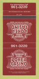 Matchbook Cover - Seminole Indian Poker Casino Hollywood FL 30 Strike