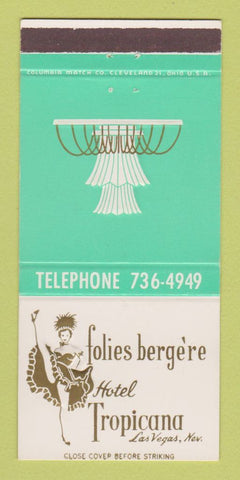 Matchbook Cover - Hotel Tropicana Casino Las Vegas NV girlie 30 Strike