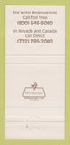 Matchbook Cover - MGM Grand Hotel Casino Reno NV Caruso's Italian 30 Strike