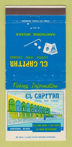 Matchbook Cover - El Capitan Lodge Casino Hawthorne NV WEAR 30 Strike