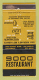Matchbook Cover - 9000 Restaurant Los Angeles CA WEAR 30 Strike