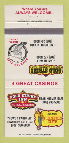 Matchbook Cover - Gold Strike Hotel CASino Jean NV Henderson Las Vegas 30 Strike