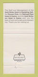 Matchbook Cover - Gold Strike Hotel CASino Jean NV Henderson Las Vegas 30 Strike