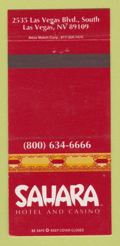 Matchbook Cover - Sahara Hotel Casino Las Vegas NV 30 Strike