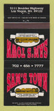 Matchbook Cover - Sam's Town Casino Hotel Las Vegas NV 30 Strike