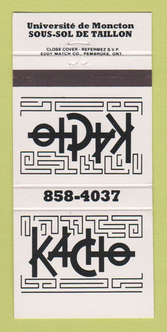 Matchbook Cover - Kacho Universite de Moncton NB 30 Strike
