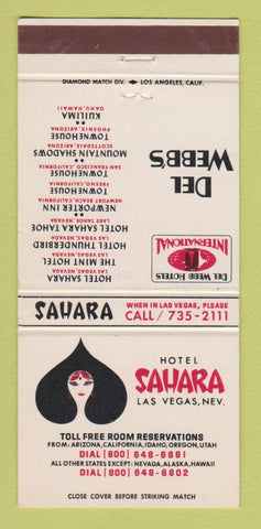 Matchbook Cover - Sahara Hotel Casino Las Vegas NV 30 Strike