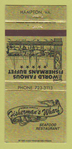 Matchbook Cover - Fisherman's Wharf Seafood Hampton VA 30 Strike