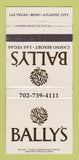 Matchbook Cover - Bally's Casino Resort Las Vegas NV WEAR 30 Strike