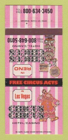 Matchbook Cover - Circus Circus Casino Las Vegas NV 30 Strike