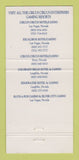 Matchbook Cover - Luxor Hotel Casino Las Vegas NV 30 Strike