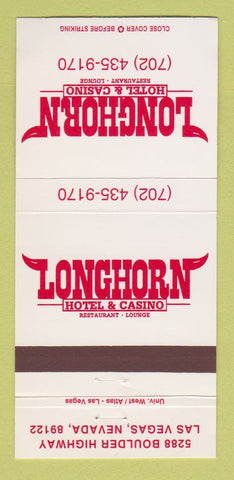 Matchbook Cover - Longhorn Hotel Casino Las Vegas NV 30 Strike