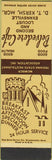 Matchbook Cover - Belvedere Cafe Evansville IN SAMPLE Midget
