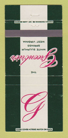 Matchbook Cover - Greenbrier White Sulphur Springs WV WEAR 30 Strike