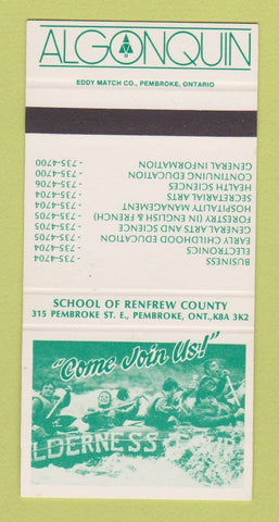 Matchbook Cover - School of Renfrew County Pembroke ON 30 Strike