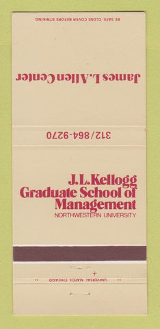 Matchbook Cover - JL Kellogg Graduate School Northwestern University 30 Strike