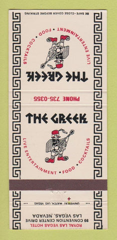 Matchbook Cover - The Greek Restaurant Las Vegas NV Royal Hotel  30 Strike