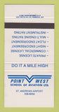 Matchbook Cover - Point West School of Aviation St Andrews Airport 30 Strike