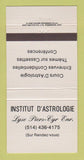 Matchbook Cover - Institut D'Astrologie QC 30 Strike