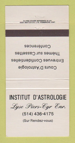 Matchbook Cover - Institut D'Astrologie QC 30 Strike
