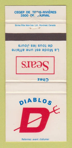 Matchbook Cover - Chez Sears Trois Rivieres QC Diablos 30 Strike