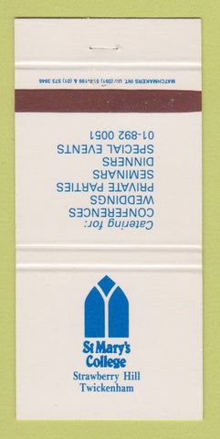 Matchbook Cover - St Mary's College Twickenham 30 Strike