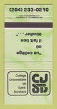 Matchbook Cover - St Boniface University College GREEN 30 Strike