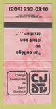 Matchbook Cover - St Boniface University College PINK 30 Strike