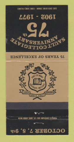 Matchbook Cover - Sault Collegiate Anniversary 1977 30 Strike