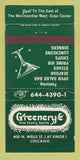 Matchbook Cover - Greenery Restaurant Chicago IL 30 Strike