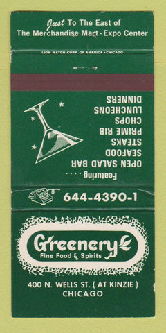 Matchbook Cover - Greenery Restaurant Chicago IL 30 Strike