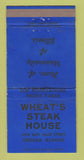 Matchbook Cover - Wheat's Steak House Urbana IL WEAR 30 Strike