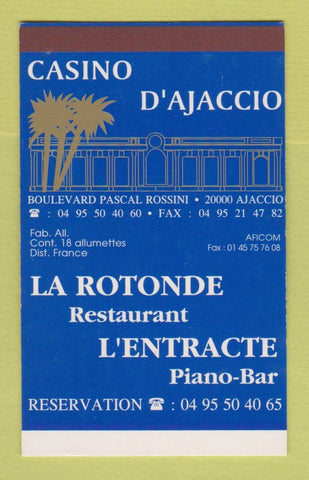 Matchbox - Casino D'Ajaccio France LA Rotonde Resturant