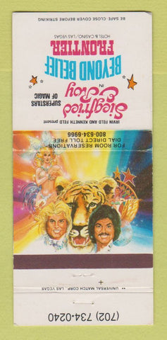 Matchbook Cover - Frontier Hotel Casino Las Vegas NV Siegfried and Roy 30 Strike