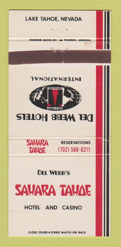 Matchbook Cover - Del Webb's Sahara Hotel Casino Lake Tahoe NV 30 Strike