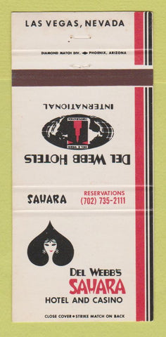 Matchbook Cover - Del Webb's Sahara Hotel Casino Las Vegas NV 30 Strike