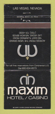 Matchbook Cover - Maxim Hotel Casino Las Vegas NV 30 Strike