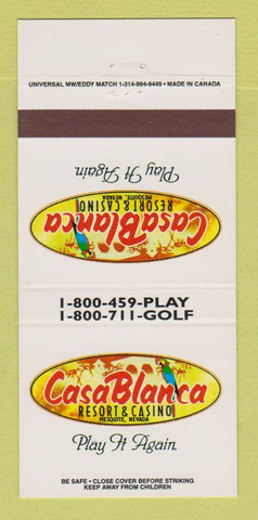 Matchbook Cover - Casa Blanca Resort Casino Mesquite NV 30 Strike